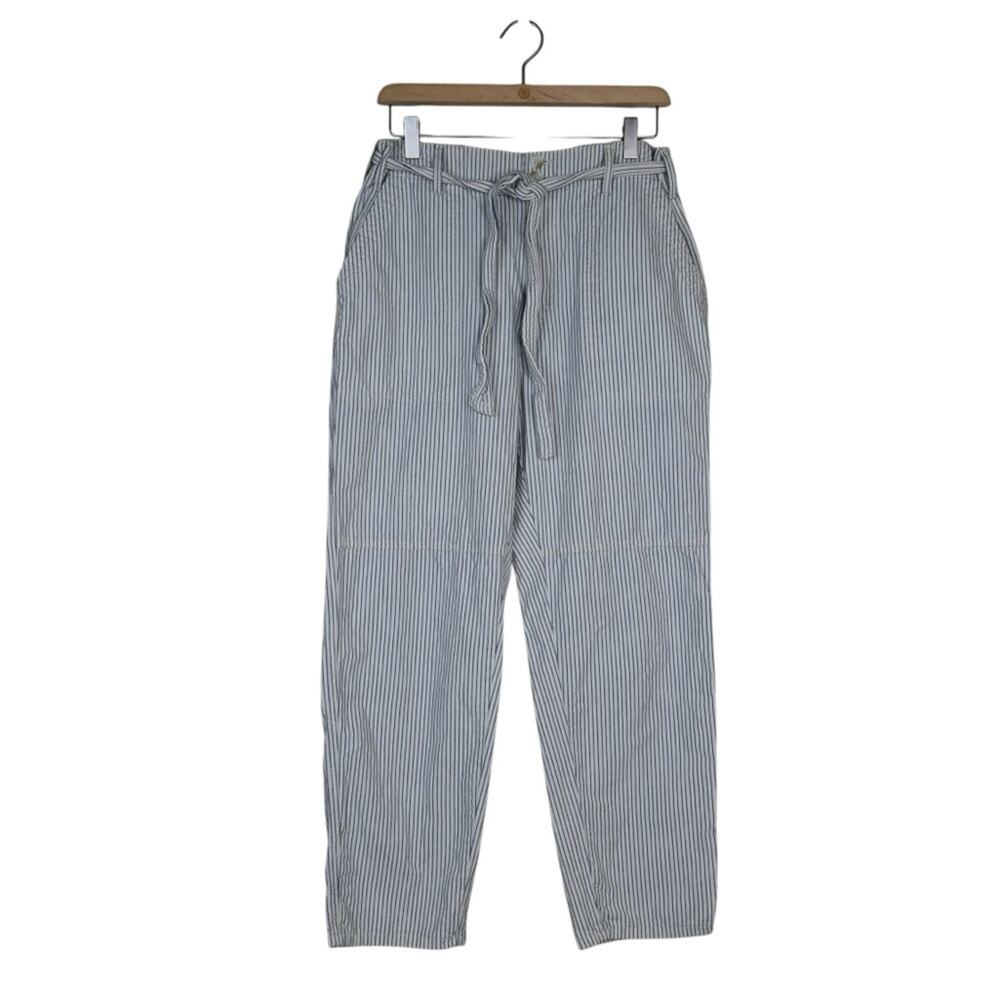 American Eagle Womens 10 Short High Rise Striped Belted Pants